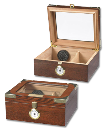 Enterprise Glass Top � Walnut Humidor � 50 cigar capacity